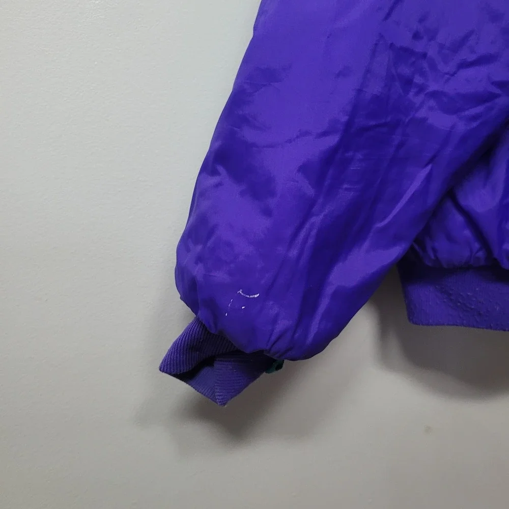 Columbia Vintage Reversible Jacket Mens Large Teal Purple Radial Sleeve Vintage - Picture 11 of 13